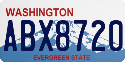 WA license plate ABX8720