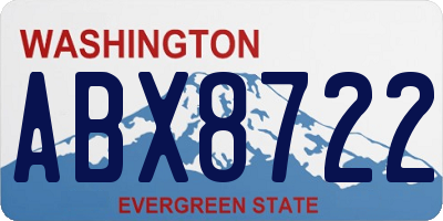 WA license plate ABX8722