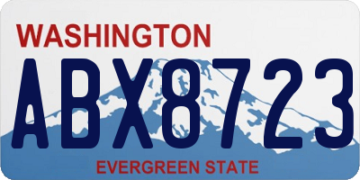 WA license plate ABX8723