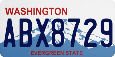 WA license plate ABX8729