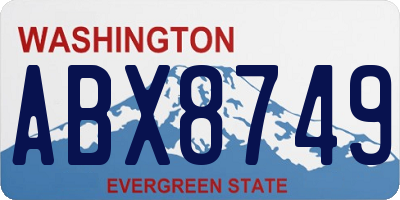 WA license plate ABX8749