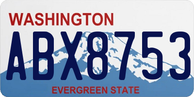 WA license plate ABX8753