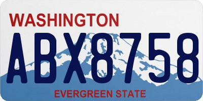 WA license plate ABX8758