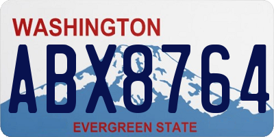 WA license plate ABX8764
