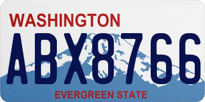 WA license plate ABX8766