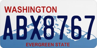 WA license plate ABX8767