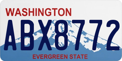 WA license plate ABX8772