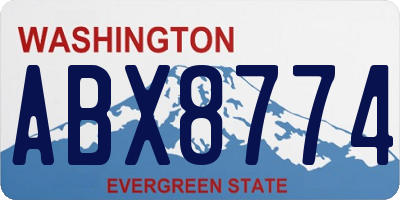 WA license plate ABX8774