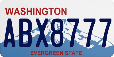 WA license plate ABX8777