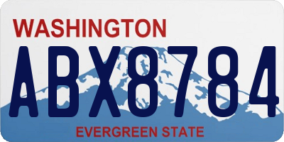 WA license plate ABX8784