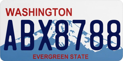 WA license plate ABX8788