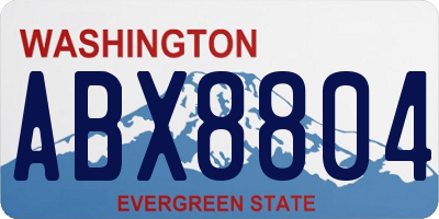 WA license plate ABX8804