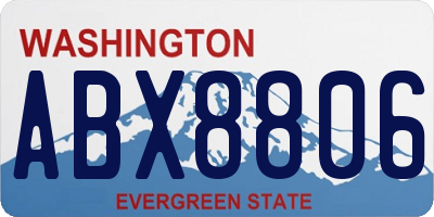 WA license plate ABX8806