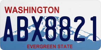 WA license plate ABX8821