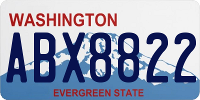 WA license plate ABX8822