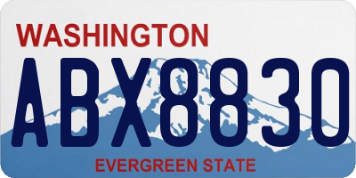 WA license plate ABX8830