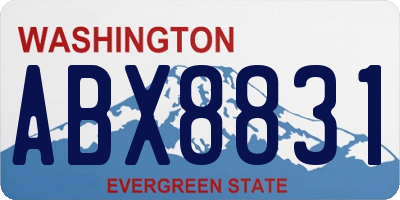 WA license plate ABX8831