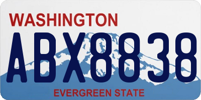 WA license plate ABX8838
