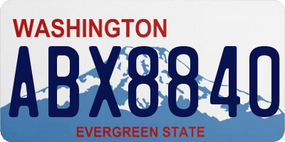 WA license plate ABX8840
