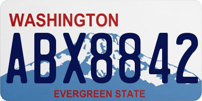 WA license plate ABX8842