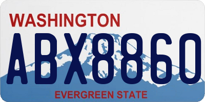 WA license plate ABX8860