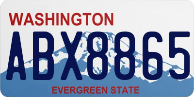 WA license plate ABX8865