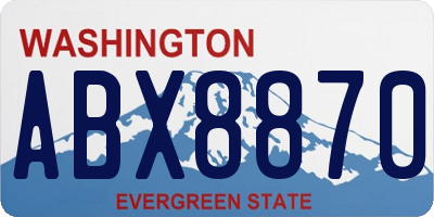 WA license plate ABX8870