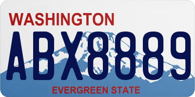 WA license plate ABX8889