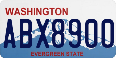 WA license plate ABX8900
