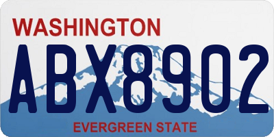 WA license plate ABX8902