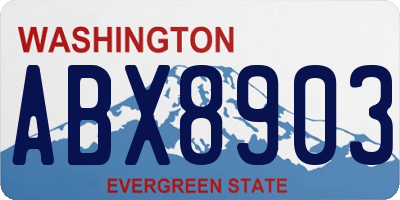WA license plate ABX8903
