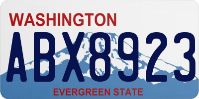 WA license plate ABX8923