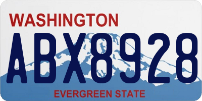 WA license plate ABX8928