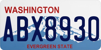 WA license plate ABX8930