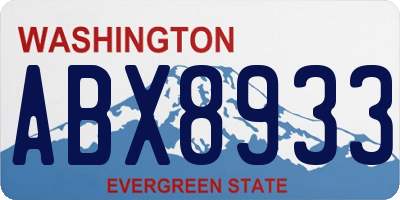 WA license plate ABX8933