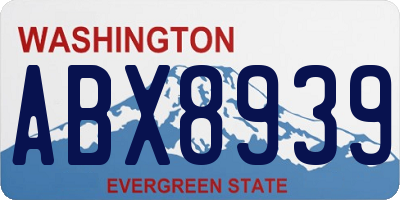 WA license plate ABX8939