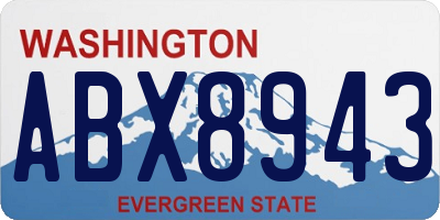 WA license plate ABX8943