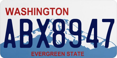 WA license plate ABX8947