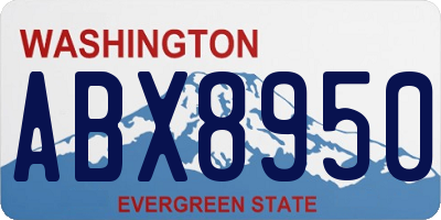 WA license plate ABX8950