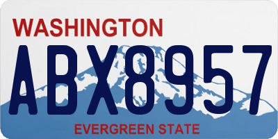 WA license plate ABX8957