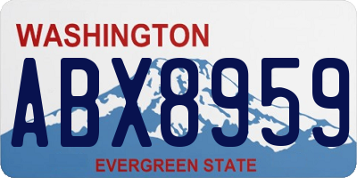 WA license plate ABX8959