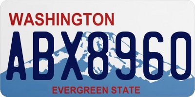 WA license plate ABX8960