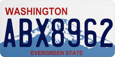 WA license plate ABX8962
