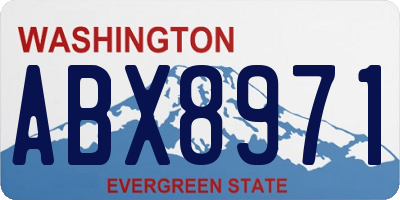 WA license plate ABX8971
