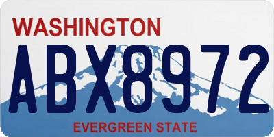 WA license plate ABX8972