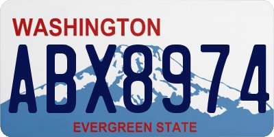 WA license plate ABX8974