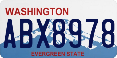 WA license plate ABX8978