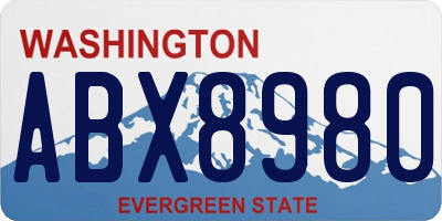 WA license plate ABX8980