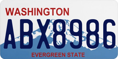 WA license plate ABX8986