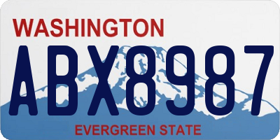 WA license plate ABX8987